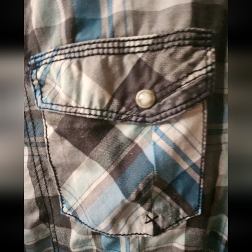 BKE Mens XL Button Up Pearl Snap Long Sleeved Shirt Standard Fit 46"Chest - Picture 3 of 9